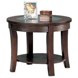  Simpson Round End Table with Glass Top