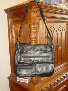 NEW Black Lambskin Patchwork Leather Purse Very Nice  