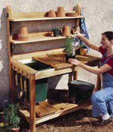 Cedar Potting Bench PLANS, plants, garden S  