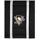 Pittsburgh Penguins Black White Sideline Twin Size Comforter