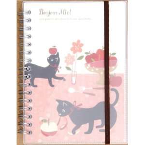  kawaii ring binder notebook with cats & apples Japan Toys 