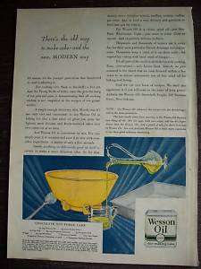 1928 Wesson Oil Cruet Measuring Cup Cake Recipe Ad  
