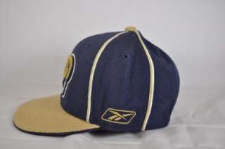 REEBOK ST. LOUIS RAMS LOGO NAVY BLUE, WHITE AND GOLD FITTED HAT 7 