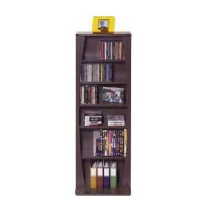  Media Storage Shelf with Adjustable Shelves in Espresso 