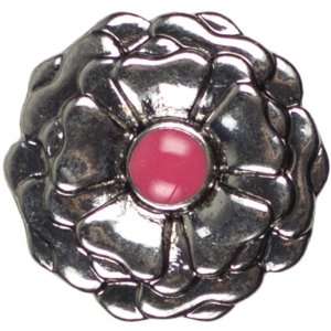  Snap In Style Metal Accent 1/Pkg Pink Flower
