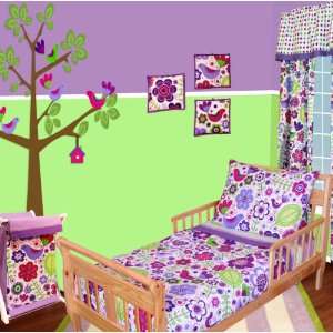  Bacati   Botanical Sanctuary Lilac 4 Piece Toddler Bedding 