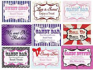 Wedding Candy Buffet Sweet Bar Table Personalised Sign  