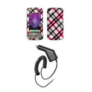  LG Chocolate Touch VX8575   Hot Pink Plaid Design Snap On 