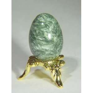    siberian seraphinite mini egg with stand lapidary 