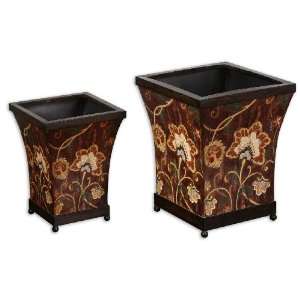 Uttermost 16 Nariko, Planters, S/2 Heavily Distressed Chestnut Brown 