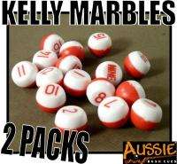 Two 2 Sets of Plastic Kelly Pool Marbles  