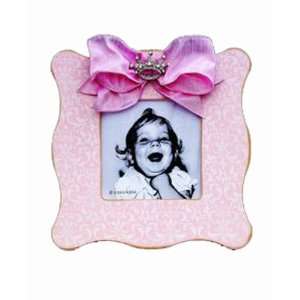   Silver Jubilee Picture Frame in Rose with Princess Crown Jewel Baby