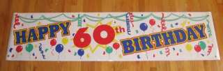 NEW Happy 60th Birthday Colorful Banner SAME DAY SHIP  