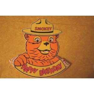 Vintage Smokey the Bear Prevent Forest Fires Happy Birthday Party Hat