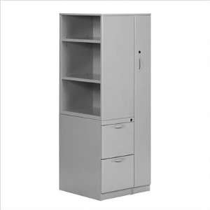   Bookcase Wardrobe Tower with Two File Drawers