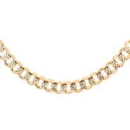   Link Chain Two tone Diamond cut. Sterling Silver and 14K Yellow Gold