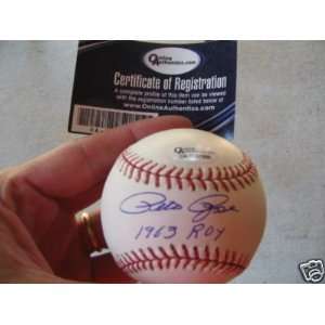  Pete Rose Signed Ball   1963 Roy Online Auth coa 