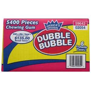 Dubble Bubble Chewing Gum, 5400 Pieces (6 Fruitastic Flavors)  