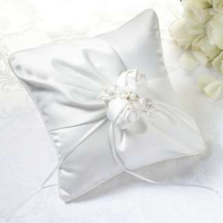 Cream Rose Ring Pillow Ringbearer Pillow  