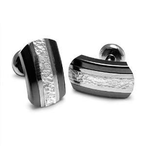   Titanium and Sterling Silver Cuff Link The Mediterranean Collection