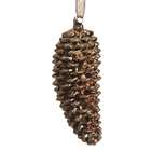 Allstate Floral 5.5 Glass Pinecone Ornament Amber Gold (Pack of 6)
