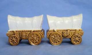 Vintage Ceramic Covered Wagon Salt and Pepper Shakers  