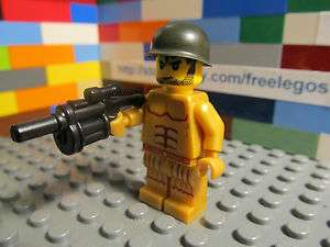 LEGO army soldier minifigure w/ helmet and machine gun   NEW / MINT 