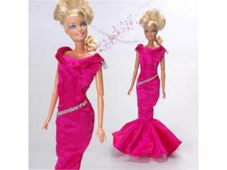 New Handmade Party Dress Clothes Gown For Barbie Doll Gift  