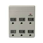 Woods 41151 6 Outlet Front Entry Surge Protector Wall Adapter, Light 