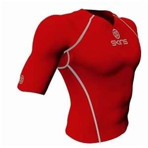  SKINS (MENS) BIO SPORT S/S COMPRESSION TOP RED Sports 