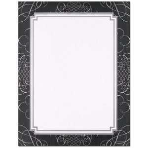  200 Black and Silver Scrolls Letterhead Sheets Everything 
