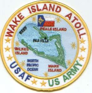 USAF BASE PATCH, WAKE ISLAND ATOLL, USAF, US ARMY *  