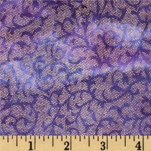   Batik Flourish Purple/Gold Fabric By The Yard Arts, Crafts & Sewing