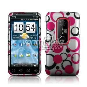  HTC EVO 3D (Sprint)   Pink/Black Circle Dots Design Hard 2 