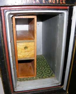 Small Antique Iron Safe   with combination  