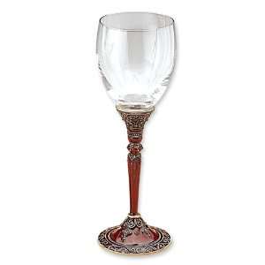  Enamel & Jewel toned Stem Wine Glass Jewelry