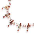 Jewelryweb Sterling Silver Vermeil Chalcedony Red Necklace Lobster 