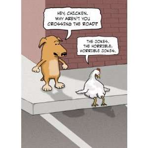    Funny birthday card Dog and Chicken