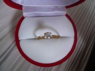 Classy Engagement Wedding Ring Diamond Simulant Gold GP  