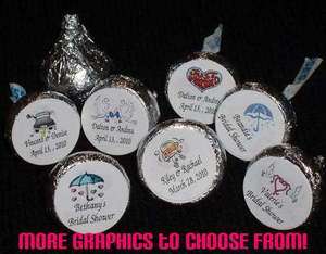  Wedding ~ Bridal Shower Kiss Candy Wrappers Labels Personalized Favors