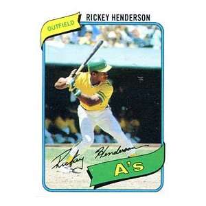  Rickey Henderson Unsigned 1980 Topps Card Sports 