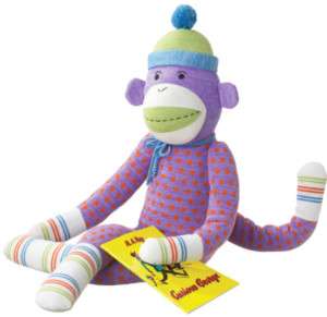 MONKEEZ Stuffed Yarn LARGE Plush Toy SOCK DOTS MONKEY  