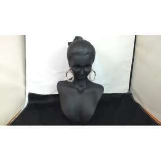 Jewelry Display Bust Black Resin Mini 8 Mannequin Head Earring 