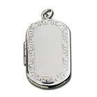 PicturesOnGold Sterling Silver Dog Tag Greek Key Locket, Sterling 