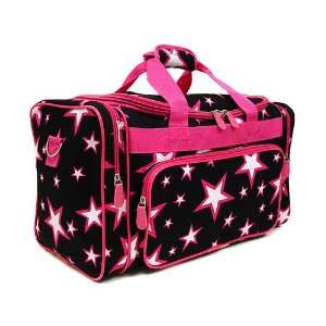  Hot Pink & Black Stars Print Duffle Bag 20 Everything 