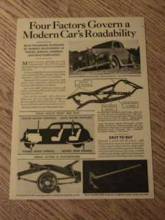 1936 PLYMOUTH CAR ADVERTISEMENT BODY STEERING AD DRIVE  