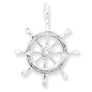  Sterling Silver Boat Wheel Charm Jewelry