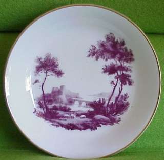 Purple Transferware Royal Worcester Cup Plate Butter  
