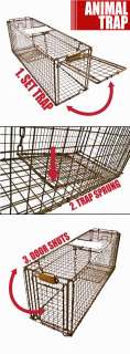 Live Animal Trap Racoon Skunk Squirrel Cat Opossum Hunting Cage 31 x 