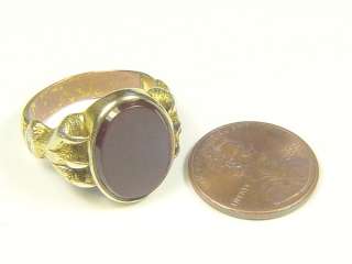 MAGNIFICENT ANTIQUE ENGLISH GOLD CARNELIAN CLAW SEAL RING c1840  